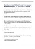 Fundamentals&colon;Skills Wound Care Latest Exam Questions All Answered Correct&period;