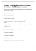 Wound Care Fundamentals Prep Exam Questions And Correct Answers&period;
