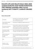EXAMFX LIFE AND HEALTH EXAM &vert;2024-2025 update&vert;COMPLETE MOST TESTED QUESTIONS AND VERIFIED ANSWERS &lpar;100&percnt; Correct solutions&rpar;&vert; GET IT RIGHT&excl;&excl; &vert; ALREADY GRADED A&plus;
