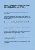 HIM 319 FINAL EXAM ALTERNATIVE HEALTH RECORDS QUIZZES & ANS GRADED A&plus;