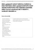 2024 update&vert;ATI ADULT MEDICAL SURGICAL NGN TEST&vert;2024-2025 update&vert;COMPLETE MOST TESTED QUESTIONS AND VERIFIED ANSWERS &lpar;100&percnt; Correct solutions&rpar;&vert; GET IT RIGHT&excl;&excl; &vert; ALREADY GRADED A&plus;