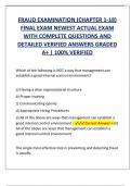 FRAUD EXAMINATION &lpar;CHAPTER 1-18&rpar;  FINAL EXAM NEWEST ACTUAL EXAM  WITH COMPLETE QUESTIONS AND  DETAILED VERIFIED ANSWERS GRADED  A&plus; &vert; 100&percnt; VERIFIED