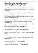North Carolina Home Inspection Licensing Exam Study Guide 200&plus; questions and correct answers
