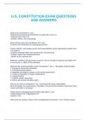 U&period;S&period; CONSTITUTION EXAM QUESTIONS AND ANSWERS