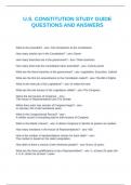 U&period;S&period; CONSTITUTION STUDY GUIDE QUESTIONS AND ANSWERS