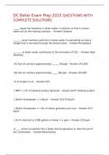 DC Boiler Exam Prep 2015 QUESTIONS WITH COMPLETE SOLUTIONS