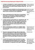 HESI Pharmacology Nightingale College Fall 2022 BSN 315 course Questions With Complete Solutions