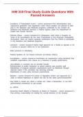 HIM 319 Final Study Guide Questions With Passed Answers