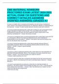 CMS MATERNAL NEWBORN PROCTORED EXAM LATEST 2024-2025 ACTUAL EXAM 130 QUESTIONS AND CORRECT DETAILED ANSWERS &lpar;VERIFIED ANSWERS&rpar; &vert;GRADED A&plus;