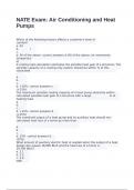 NATE Exam&colon; Air Conditioning and Heat Pumps with correct  answers 2024