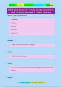 NUR 222 Exam &num;1 Study Guide Questions and Correct Answers &vert; Latest Update