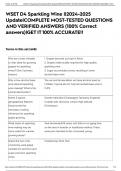 WSET D4 Sparkling Wine &vert;&vert;2024-2025 Update&vert;COMPLETE MOST-TESTED QUESTIONS AND VERIFIED ANSWERS &lpar;100&percnt; Correct answers&rpar;&vert;GET IT 100&percnt; ACCURATE&excl;&excl;