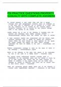 PSI PRACTICE QUESTIONS PROPERTY CASUALTY WITH COMPLETE ANSWERS