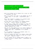PROPERTY AND CASUALTY INSURANCE EXAM QUESTIONS AND ANSWERS PART ONE&period;