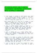 ATI KNOWLEDGE AND CLINICAL JUDGEMENT BEGINNER QUESTIONS WITH CORRECT ANSWERS&period;