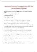 Marketing Management Exam 1 Questions And 100&percnt; Correct Answers 2025-2026