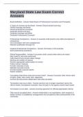 Maryland State Law Exam Correct Answers