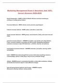 Marketing Management Exam 2 Questions And 100&percnt; Correct Answers 2025-2026