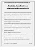 Psychiatric Nurse Practitioner Assessment Study Guide Solutions