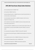 RTH 286 Final Exam Study Guide Solutions