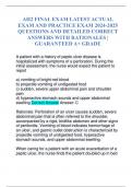 AH2 FINAL EXAM LATEST ACTUAL EXAM AND PRACTICE EXAM QUESTIONS AND DETAILED CORRECT ANSWERS WITH RATIONALES &vert; GUARANTEED A&plus; GRADE