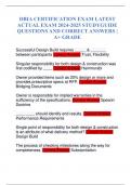 DBIA CERTIFICATION EXAM LATEST ACTUAL EXAM STUDYGUIDE QUESTIONS AND CORRECT ANSWERS &vert; A&plus; GRADE