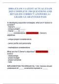 DBIA EXAM 1 LATEST ACTUAL EXAM COMPLETE 350 QUESTIONS AND DETAILED CORRECT ANSWERS&vert; A&plus; GRADE GUARANTEED PASS
