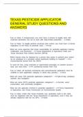 TEXAS PESTICIDE APPLICATOR GENERAL STUDY QUESTIONS AND ANSWERS&period;