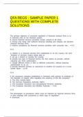QFA REGS - SAMPLE PAPER 1 QUESTIONS WITH COMPLETE SOLUTIONS