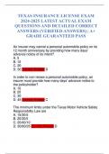 TEXAS INSURANCE LICENSE EXAM LATEST ACTUAL EXAM QUESTIONS AND DETAILED CORRECT ANSWERS &lpar;VERIFIED ANSWERS&rpar; &vert; A&plus; GRADE GUARANTEED PASS