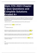 Stats STA 2023 Chapter 5 Quiz Questions and Complete Solutions Graded A&plus;