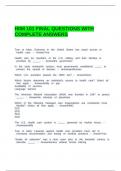 HIIM 101 FINAL QUESTIONS WITH COMPLETE ANSWERS