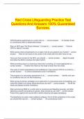   Red Cross Lifeguarding Practice Test Questions And Answers 100&percnt; Guaranteed Success&period;