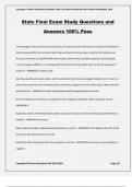 Stats Final Exam Study Questions and Answers 100&percnt; Pass