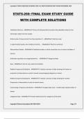 STATS-260&colon; FINAL EXAM STUDY GUIDE WITH COMPLETE SOLUTIONS