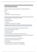 Ambulatory Care Nursing Certification Exam Questions with Complete Solutions&period;
