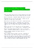 ASTRONOMY 101 - FINAL EXAM REVIEW QUESTIONS WITH COMPLETE SOLUTIONS
