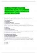 RHIT EXAM PREP PRACTICE QUESTIONS &lpar;DATA ANALYSIS AND MANAGEMENT&rpar; QUESTIONS WITH ACTUAL SOLUTIONS&period;