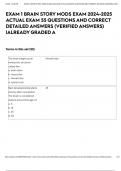 EXAM 1 BRAIN STORY MODS EXAM 2024-2025 ACTUAL EXAM 55 QUESTIONS AND CORRECT DETAILED ANSWERS &lpar;VERIFIED ANSWERS