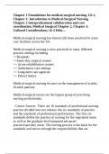 Chapter 1 Foundations for medical-surgical nursing&comma; Ch 1&comma; Chapter 1&colon; Introduction to Medical-Surgical Nursing&comma; Chapter 2 Interprofessional collaboration and care coordination&comma; Medical Surgical Chapter 2&comma; Chapter 3&colon; Cultural Considerations&comma; ch 4 Ethic&period;&period;&period;
