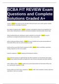 BCBA FIT REVIEW Exam Questions and Complete Solutions Graded A&plus;