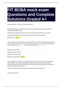 FIT BCBA mock exam Questions with Complete Solutions Graded A&plus;