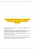 Florida Health 240 Insurance Questions And Answers 100&percnt; Guaranteed Success&period;