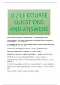 LI &sol; LE COURSE QUESTIONS AND ANSWERS