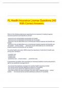 FL Health Insurance License Questions 240 With Correct Answers&period;