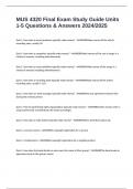 MUS 4320 Final Exam Study Guide Units 1-5 Questions & Answers 2024&sol;2025