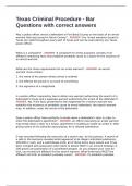 Texas Criminal Procedure - Bar Questions with correct answers&period;