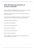 MUS 100 Final Test Questions & Answers 2024&sol;2025 