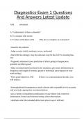 Diagnostics-Exam 1 Questions And Answers Latest Update