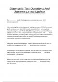 Diagnostic Test Questions And Answers Latest Update